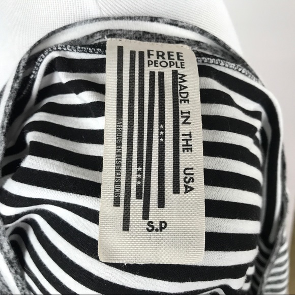 Free People Destroyed T Shirt Sz S Striped - Picture 7 of 8